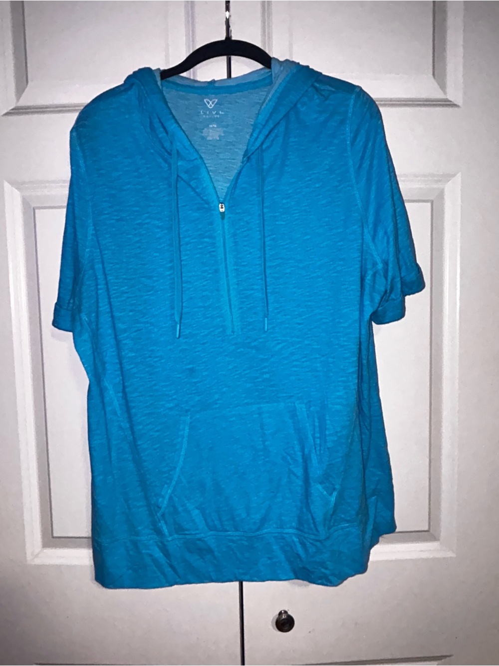 Livi Active Turquoise Blue Short Sleeve Hoodie